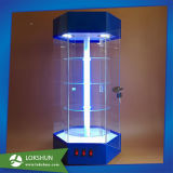 Hexagon Acrylic LED Display Case Rotating Cabinet Shelf