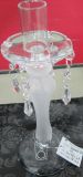 Frosting Glass Candle Holder with Single Post...