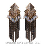 Fashion Alloy Rhinestone String of Beads Accessories Jewelry Tassel Earring