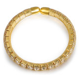 Elegant Crystal Gold Cuff Women Bangle Magnetic Bracelet