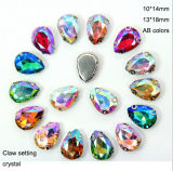Diamond Trimming Drop Crystal Glass Stone Ab Colors Sew on Rhinestone (SW-Drop 10*14 ab)