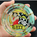 Japanese Anime One Piece Op Luffy Skull Cartoon Derivatives Creative Smoking Gift for Man Fans Bedroom Portable Crystal Ashtray