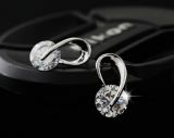Crystal Wedding Pendientes Mujer Silver Color Zircon Crystal Stud Earrings