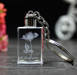 3D Crystal Glass Key Chain for Christmas Gifts
