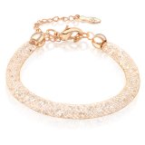 Fashion Jewelry Stainless Steel Gold Plated Mesh Crystal Bracelet
