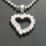 Stainless Steel Jewelry Wholesale Zircon Crystal Heart Pendant Jewelry