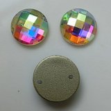 Round Crystalab Flat Back Glass Beads Stones with Holes