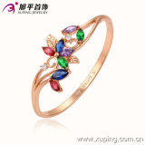 Fashion Jewelry Rose Gold-Plated Elegant Bangle with Colorful Flower Zircon