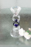 Blue Crystal Candle Holder for Wedding Decoration (KLS120302-11BA)