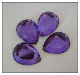 Purple Glass Flat Drop Shaped Fancy Jewelry Bead (1023)
