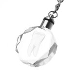 Customized Wholesale Promotional Globe 3D Laser Engraved Cube Crystal LED Keychain