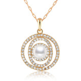 Elegant Style Wedding Round Pearl Necklace with Crystal