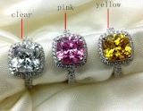 Brillant Square Colorful Fashion Cubic Zirconia Jewelry Ring
