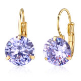 New Fashion Yellow Gold Plated Crystal Jewelry Earring for Girls