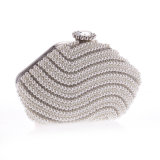 Newest Stylish Lady Handbag Designer Diamond Fashion Pearl Clutch Bag