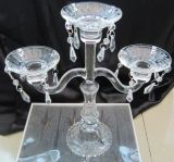 Clear Glass Candle Holder for Home Decoration with Three Posters,