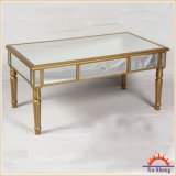Home Furniture Vintage Champagne Mirrored Console Table with Drawer and Mirror Accents
