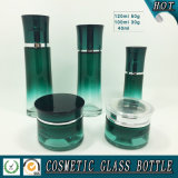 Green Gradient Cosmetic Glass Bottle Packaging Empty Serum Bottle