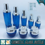 blue Coloured Cosmetic Packaging Glass Bottles and Jars