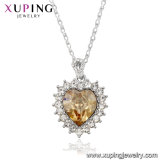 43129 Xuping Fashion Necklaces Jewellery, Crystals From Swarovski Big Stone Pendant Necklace, Heart Shaped Silver Necklace
