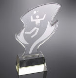 Fashionable Crystal Badminton Trophy with Personalized Logo for Gifts