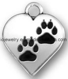 Laser Engraving Jewelry Paw Print Heart Charm Wholesale