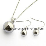 Hollow Jewelry Ball Earrings Pendant Necklace Stainless Steel Jewelry Set