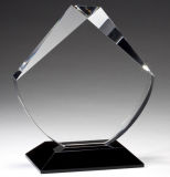 Black Base Clear Glass Trophy Award