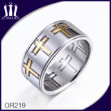 Two Tone Cross Ring for Mens