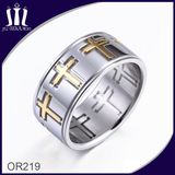 Two Tone Cross Ring for Mens