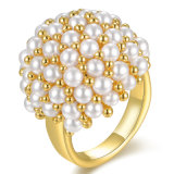 New Arrival Bridal Yellow Gold Pearl Wedding Ring