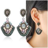 Luxury India Style Gemstone Crystal Lady Jewelry Earring