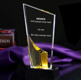 Individual Sandblasting Block Crystal Trophy Award with Customized Logo