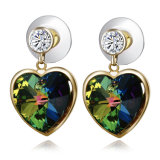 Valentine's Day Jewelry Heart Shaped Color Changeable Crystal Earring