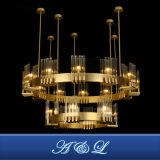 Luxury Stainless Steel Glas Chandelier Lamp for Hotel Lobby