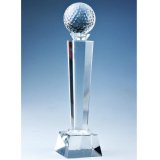 Golf Sports Crystal Trophy, Crystal Golf Sporting Trophy Award