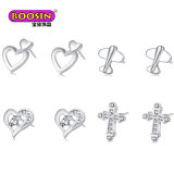 Wholesale Fashion Silver Simple Crystal Stud Earrings for Women