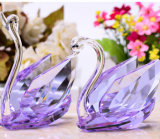 Cheap Wedding Favors Gift Clear Glass Swans Figurines Crystal Swan for Lady Gift