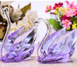 Cheap Wedding Favors Gift Clear Glass Swans Figurines Crystal Swan for Lady Gift