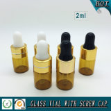 Mini Sample 2ml Amber Brown Glass Dropper Bottle for Essential Oil