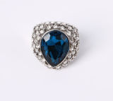 Drop Stone Fashion Ring with Crystal Stones