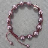 Jewelry,Shamballa Bracelets, Purple Shell Beads Bracelet with Sparkle Crystal (BP136)