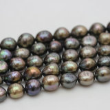 12-13mm Top Quality Black Baroque Freshwater Pearl Necklace (E190036)