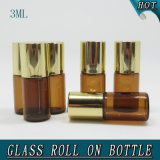 3ml Antique Brass Glossy Empty Glass Vial Roll on Bottle