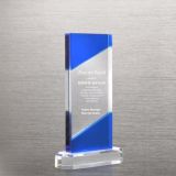 Rectangle Dark Blue Accent Crystal Trophy (#78200)