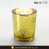 Glass Candle Holder for Decoration with Plating Colors
