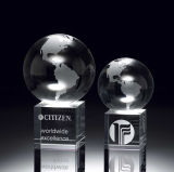 Crystal Globe on Crystal Cube Award (#60511, #60512)