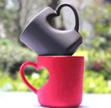 Magic Color Changing Sublimation Mug with Heart Shape Handle
