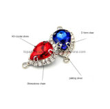 Wholesale Water Drop Claw Rhinestone Double Hanging Chain Double Circles Crystal Buckle (Drop 10*14)