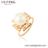 15435 Fashion CZ Glass 18K Gold-Plated Women Imitation Stainless Steel Jewelry Finger Ring